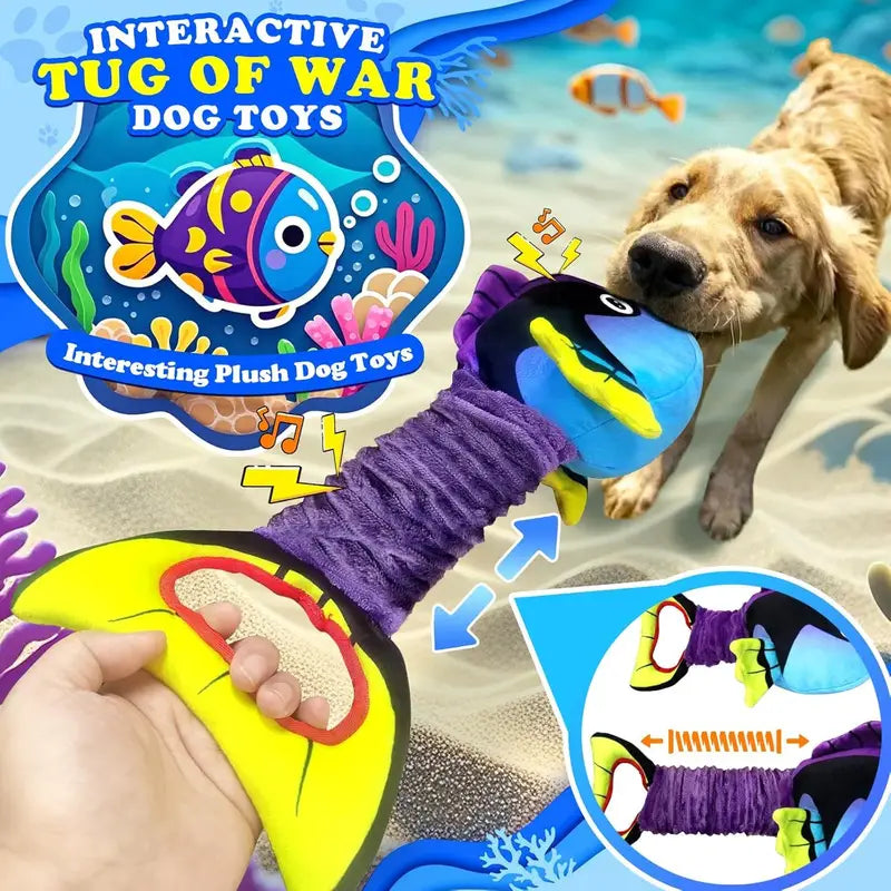 Squeaky Soft Plush Clownfish Interactive Dog Chew Toy