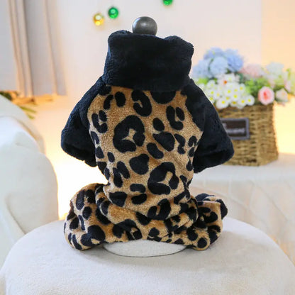 Leopard Plush Jumpsuit Sweater