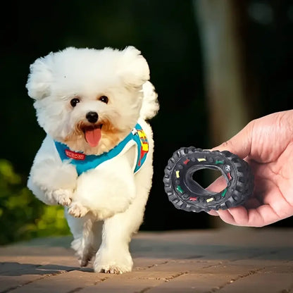 Mini Rubber Durable Squeaky Tire Dog Toy