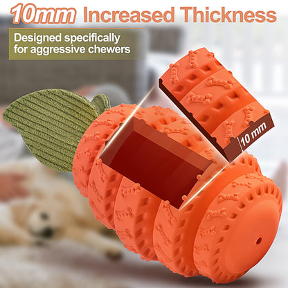 Rubber Orange Tire Dog Chew Toy with Leaves – Durable, Non-Toxic Play Toy
