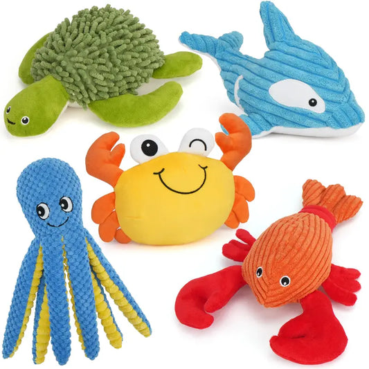 Plush Squeaky Crinkle Toys – Fun & Teething Relief for Dogs