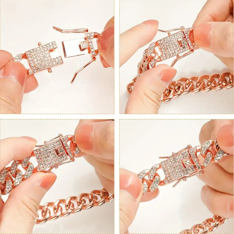 ROSE GOLD DIAMOND DOG CHAIN
