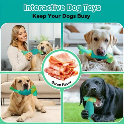 Shark Design Squeaky Dog Chew Toy Green For Aggressive Chewers