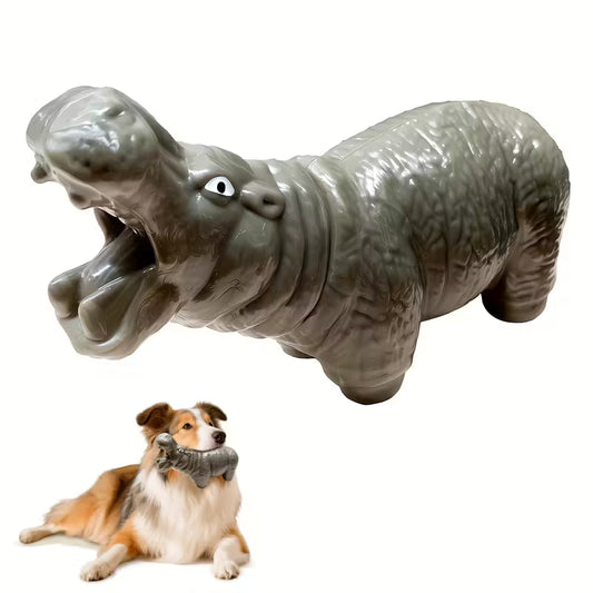 Hippopotamus Dog Chew Toy – Non-Toxic Durable Rubber for Aggressive Chewers