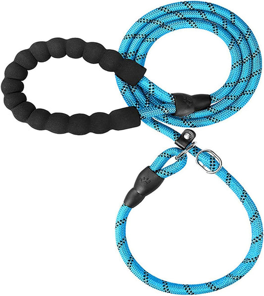 Reflective Anti-Slip Blue Dog Leash – Durable Nylon for All Sizes