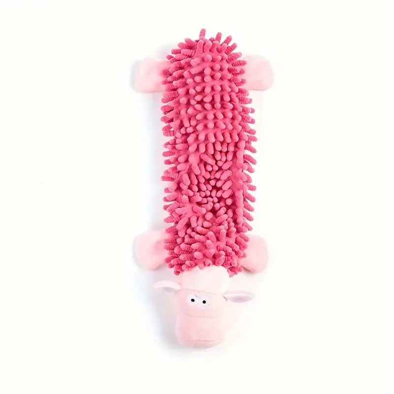 Stuffless Soft Pink Plush Dog Toy Good For Nervous Dogs