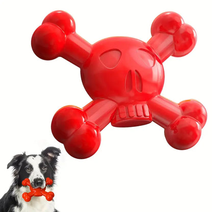 Durable Skull Bone Dog Chew Toy – Blue & Black Design for Aggressive Chewers
