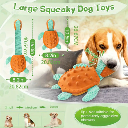 Multi Textured Turtle with Strong Shell Interactive Snuffle Pet Puzzle Toy Foldable Hide Food Turtle Squeaky Dog Toy